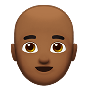 👨🏾‍🦲 Emoji Mann: mitteldunkle Hautfarbe, Glatze Apple iOS 14.2.