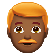 Émoji 👨🏾‍🦰 Homme : Peau Mate Et Cheveux Roux sur Apple iOS 14.2.