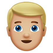 👱🏼‍♂️ Emoji Homem: Pele Morena Clara E Cabelo Loiro na Apple iOS 14.2.