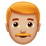 Emoji 👨🏼‍🦰 Uomo: Carnagione Abbastanza Chiara E Capelli Rossi su Apple iOS 14.2.