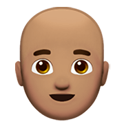 Emoji 👨🏽‍🦲 Uomo: Carnagione Olivastra E Calvo su Apple iOS 14.2.