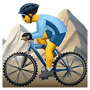 Emoji 🚵‍♂️ Ciclista Uomo Di Mountain Bike su Apple iOS 14.2.