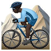 🚵🏿‍♂️ Emoji Mountainbiker: dunkle Hautfarbe Apple iOS 14.2.