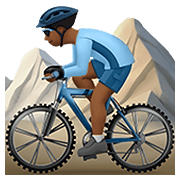 🚵🏾‍♂️ Emoji Hombre En Bicicleta De Montaña: Tono De Piel Oscuro Medio en Apple iOS 14.2.