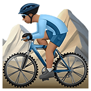 🚵🏽‍♂️ Emoji Hombre En Bicicleta De Montaña: Tono De Piel Medio en Apple iOS 14.2.