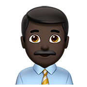 👨🏿‍💼 Emoji Büroangestellter: dunkle Hautfarbe Apple iOS 14.2.