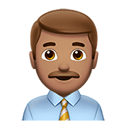 Emoji 👨🏽‍💼 Impiegato: Carnagione Olivastra su Apple iOS 14.2.