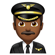 👨🏾‍✈️ Emoji Piloto De Avião Homem: Pele Morena Escura na Apple iOS 14.2.