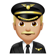 👨🏼‍✈️ Emoji Piloto Hombre: Tono De Piel Claro Medio en Apple iOS 14.2.