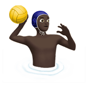 🤽🏿‍♂️ Emoji Wasserballspieler: dunkle Hautfarbe Apple iOS 14.2.