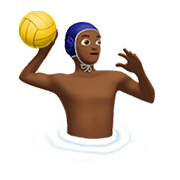 🤽🏾‍♂️ Emoji Hombre Jugando Al Waterpolo: Tono De Piel Oscuro Medio en Apple iOS 14.2.