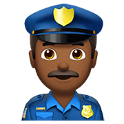 👮🏾‍♂️ Emoji Agente De Policía Hombre: Tono De Piel Oscuro Medio en Apple iOS 14.2.