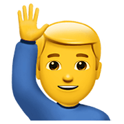 🙋‍♂️ Emoji Homem Levantando A Mão na Apple iOS 14.2.