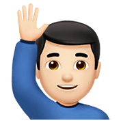 Emoji 🙋🏻‍♂️ Uomo Con Mano Alzata: Carnagione Chiara su Apple iOS 14.2.