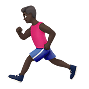 🏃🏿‍♂️ Emoji Hombre Corriendo: Tono De Piel Oscuro en Apple iOS 14.2.