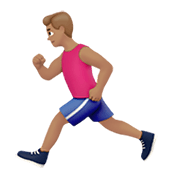 🏃🏽‍♂️ Emoji Hombre Corriendo: Tono De Piel Medio en Apple iOS 14.2.