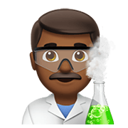 👨🏾‍🔬 Emoji Wissenschaftler: mitteldunkle Hautfarbe Apple iOS 14.2.