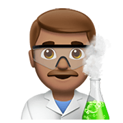 Emoji 👨🏽‍🔬 Scienziato: Carnagione Olivastra su Apple iOS 14.2.