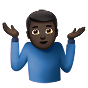 Emoji 🤷🏿‍♂️ Uomo Che Scrolla Le Spalle: Carnagione Scura su Apple iOS 14.2.