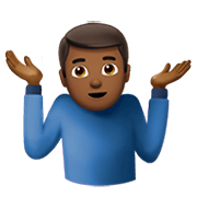 🤷🏾‍♂️ Emoji schulterzuckender Mann: mitteldunkle Hautfarbe Apple iOS 14.2.