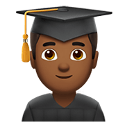 👨🏾‍🎓 Emoji Estudiante Hombre: Tono De Piel Oscuro Medio en Apple iOS 14.2.
