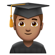 👨🏽‍🎓 Emoji Estudiante Hombre: Tono De Piel Medio en Apple iOS 14.2.