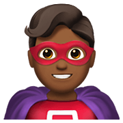 Émoji 🦸🏾‍♂️ Super-héros Homme : Peau Mate sur Apple iOS 14.2.