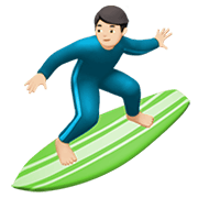🏄🏻‍♂️ Emoji Hombre Haciendo Surf: Tono De Piel Claro en Apple iOS 14.2.
