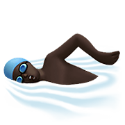 🏊🏿‍♂️ Emoji Hombre Nadando: Tono De Piel Oscuro en Apple iOS 14.2.