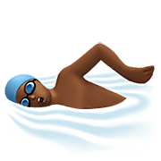 Emoji 🏊🏾‍♂️ Nuotatore: Carnagione Abbastanza Scura su Apple iOS 14.2.