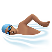 Emoji 🏊🏽‍♂️ Nuotatore: Carnagione Olivastra su Apple iOS 14.2.