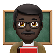 👨🏿‍🏫 Emoji Profesor: Tono De Piel Oscuro en Apple iOS 14.2.