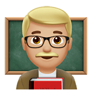 Emoji 👨🏼‍🏫 Professore: Carnagione Abbastanza Chiara su Apple iOS 14.2.