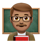 Emoji 👨🏽‍🏫 Professore: Carnagione Olivastra su Apple iOS 14.2.