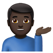 💁🏿‍♂️ Emoji Empleado De Mostrador De Información: Tono De Piel Oscuro en Apple iOS 14.2.
