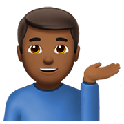💁🏾‍♂️ Emoji Infoschalter-Mitarbeiter: mitteldunkle Hautfarbe Apple iOS 14.2.