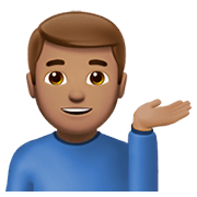 Emoji 💁🏽‍♂️ Uomo Con Suggerimento: Carnagione Olivastra su Apple iOS 14.2.