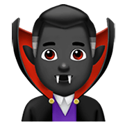 🧛🏿‍♂️ Emoji männlicher Vampir: dunkle Hautfarbe Apple iOS 14.2.