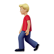 🚶🏼‍♂️ Emoji Hombre Caminando: Tono De Piel Claro Medio en Apple iOS 14.2.