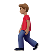 🚶🏽‍♂️ Emoji Hombre Caminando: Tono De Piel Medio en Apple iOS 14.2.