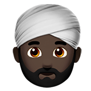 👳🏿‍♂️ Emoji Mann mit Turban: dunkle Hautfarbe Apple iOS 14.2.