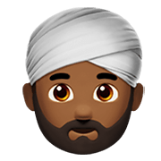👳🏾‍♂️ Emoji Mann mit Turban: mitteldunkle Hautfarbe Apple iOS 14.2.