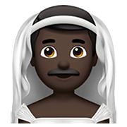 👰🏿‍♂️ Emoji Mann mit Schleier: dunkle Hautfarbe Apple iOS 14.2.