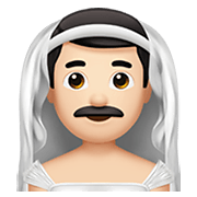 👰🏻‍♂️ Emoji Hombre Con Velo: Tono De Piel Claro en Apple iOS 14.2.