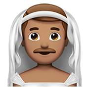👰🏽‍♂️ Emoji Hombre Con Velo: Tono De Piel Medio en Apple iOS 14.2.