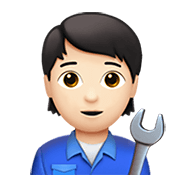 🧑🏻‍🔧 Emoji Mecânico Trabalhando: Pele Clara na Apple iOS 14.2.