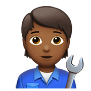 Emoji 🧑🏾‍🔧 Meccanico: Carnagione Abbastanza Scura su Apple iOS 14.2.
