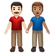 👨🏻‍🤝‍👨🏽 Emoji Dois Homens De Mãos Dadas: Pele Clara E Pele Morena na Apple iOS 14.2.