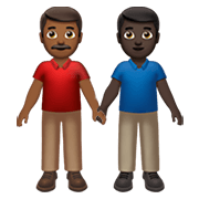 👨🏾‍🤝‍👨🏿 Emoji Dois Homens De Mãos Dadas: Pele Morena Escura E Pele Escura na Apple iOS 14.2.