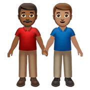 Emoji 👨🏾‍🤝‍👨🏽 Due Uomini Che Si Tengono Per Mano: Carnagione Abbastanza Scura E Carnagione Olivastra su Apple iOS 14.2.